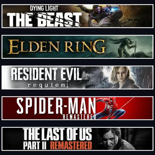 Beast +Elden +Evil 9 +Spider 1 +TLOU2